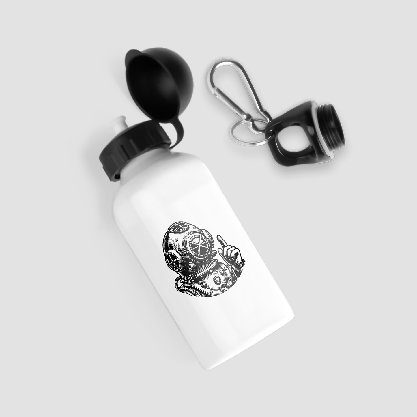 WATER BOTTLE ALUMINIUM - bidon - drinking bottle - water bottle - diving - hand signals