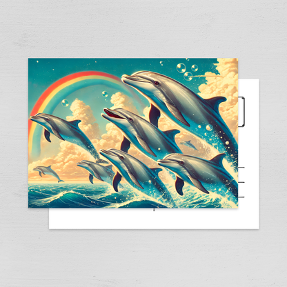 POSTCARDS OCEAN - 8 pieces - lobster, crab, shark, whale, carp