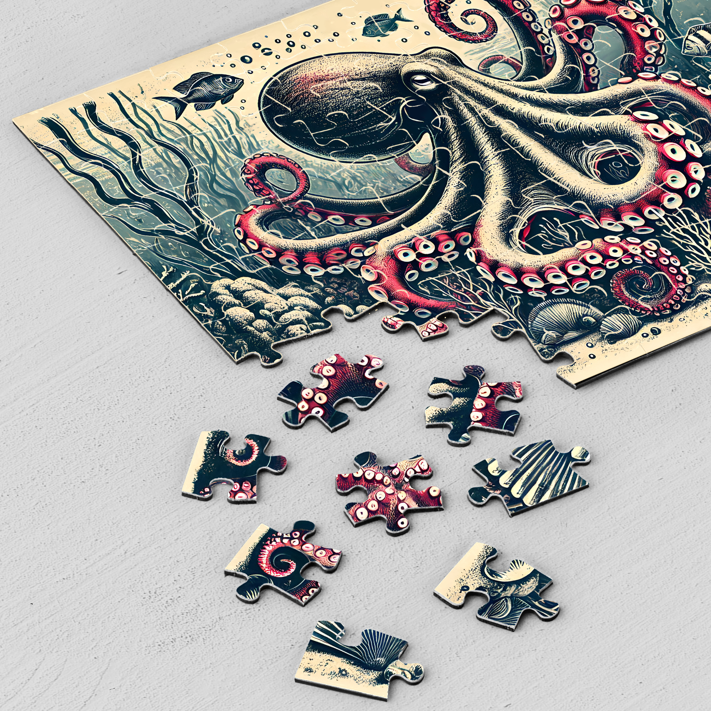 puzzel met een octopus design bestaande uit 1000 stukjes