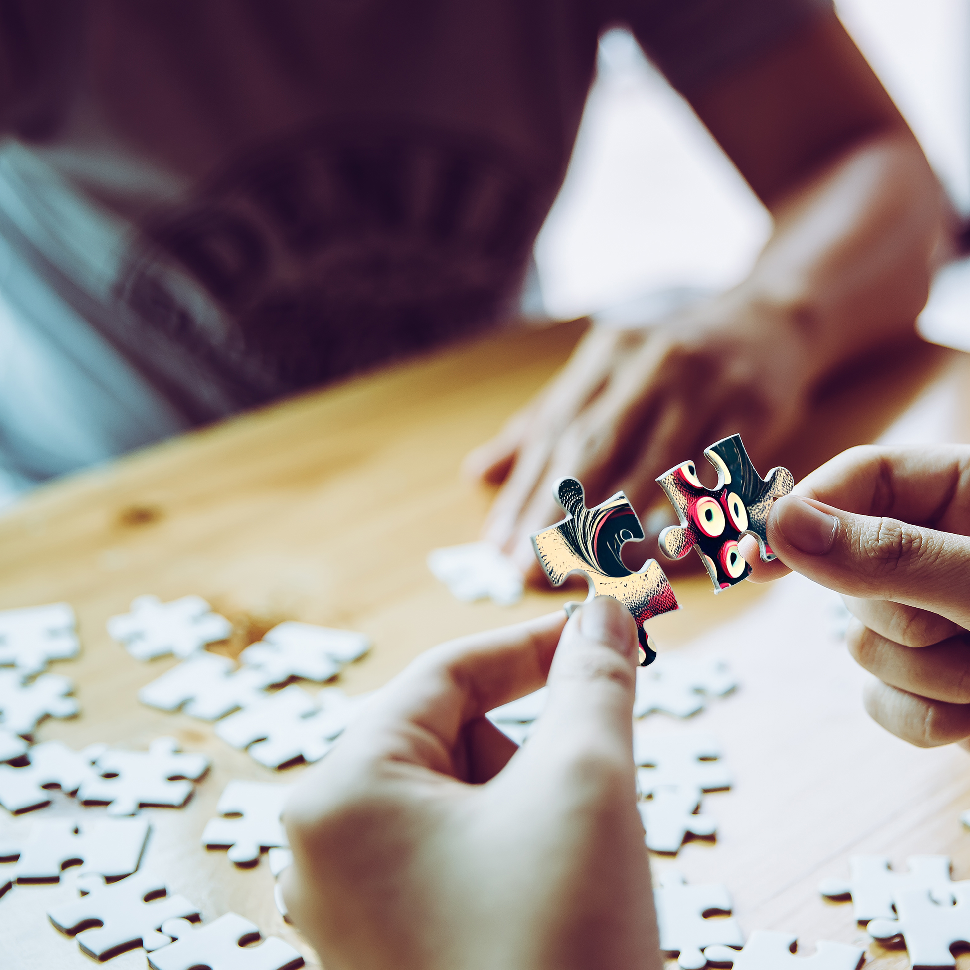 Sfeerweergave van het maken van de octopus puzzel met 1000 stukjes